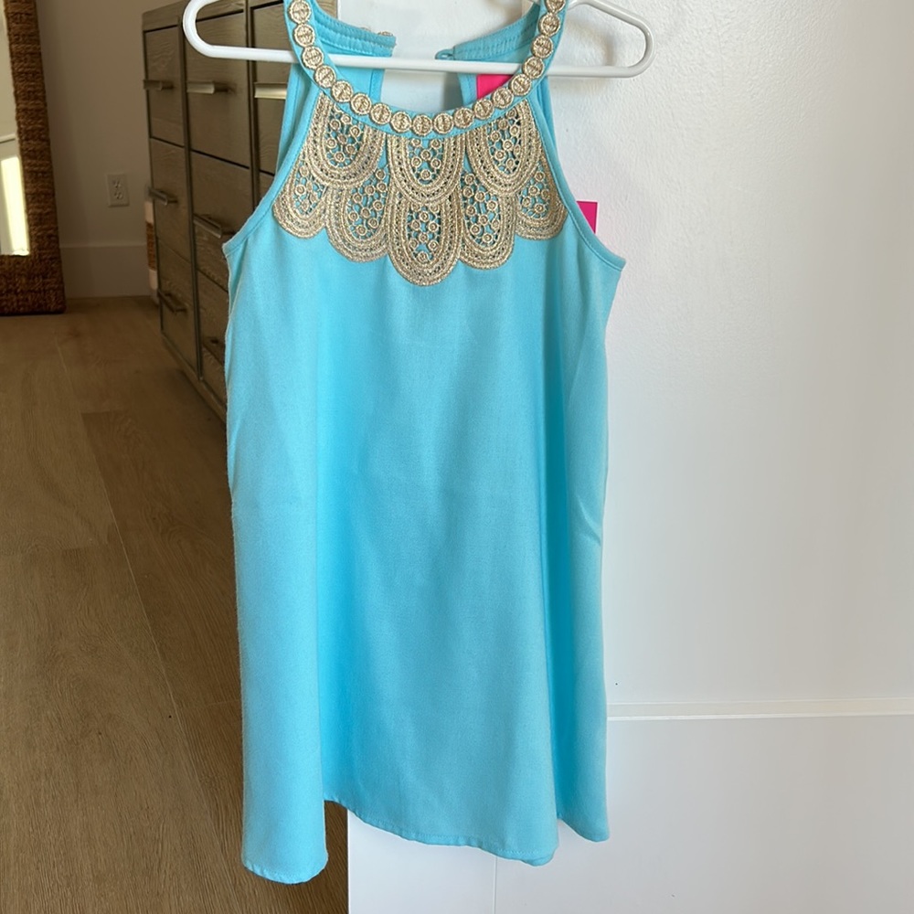 Lilly Pulitzer Mini Pearl Shift dress in Bali Blue size 6